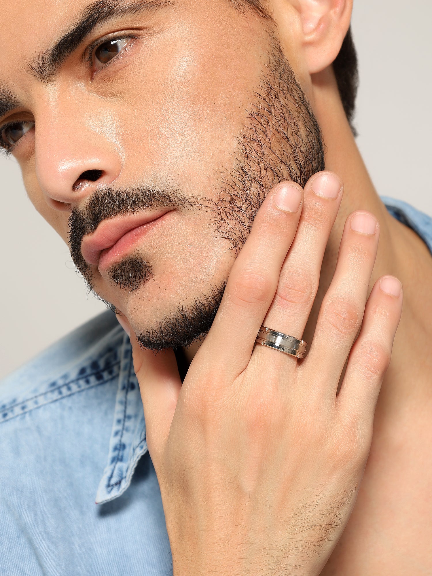 Tungsten Pattern Ring (Silver)