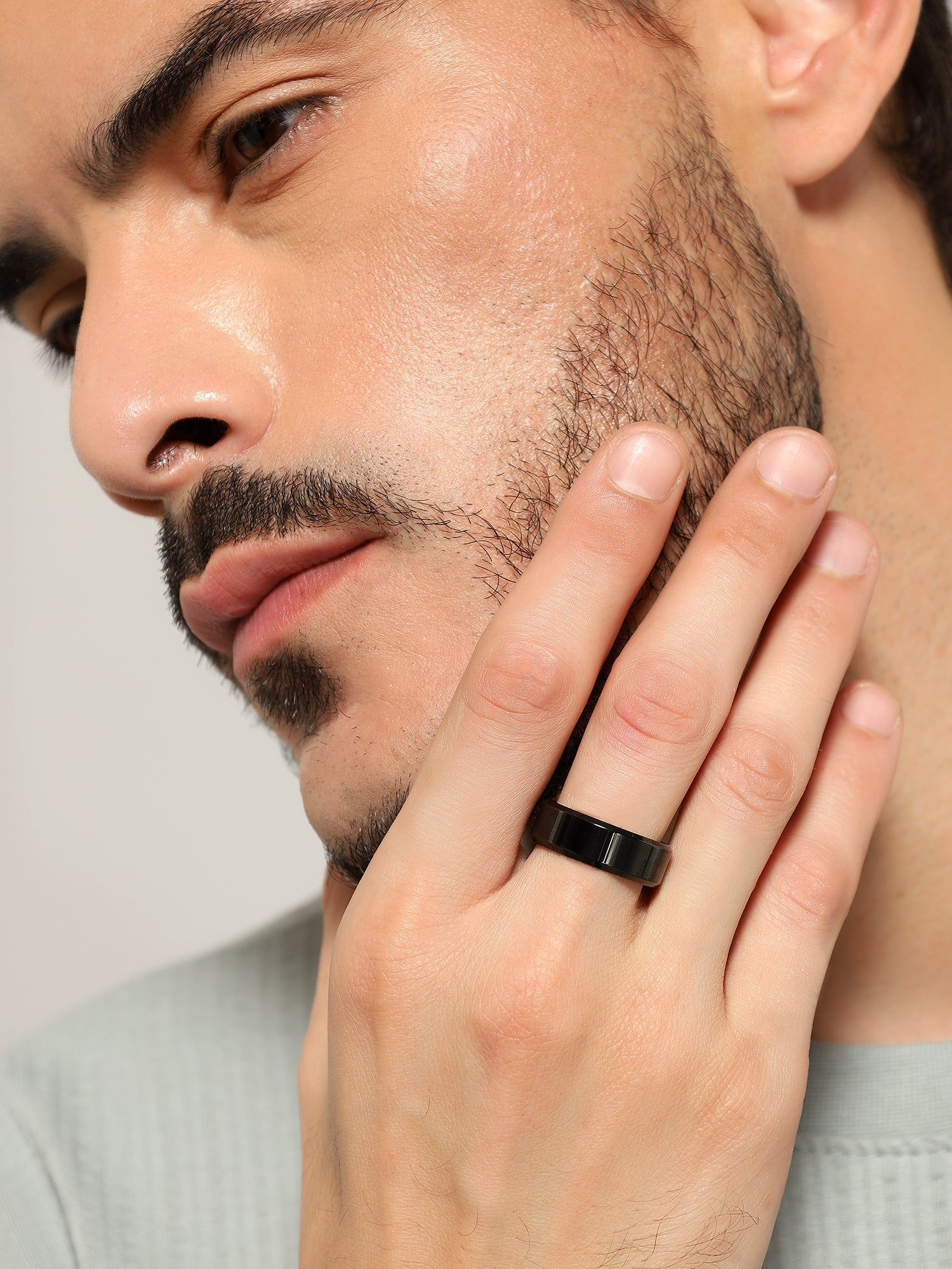 Rectangle Signet Ring (Black)