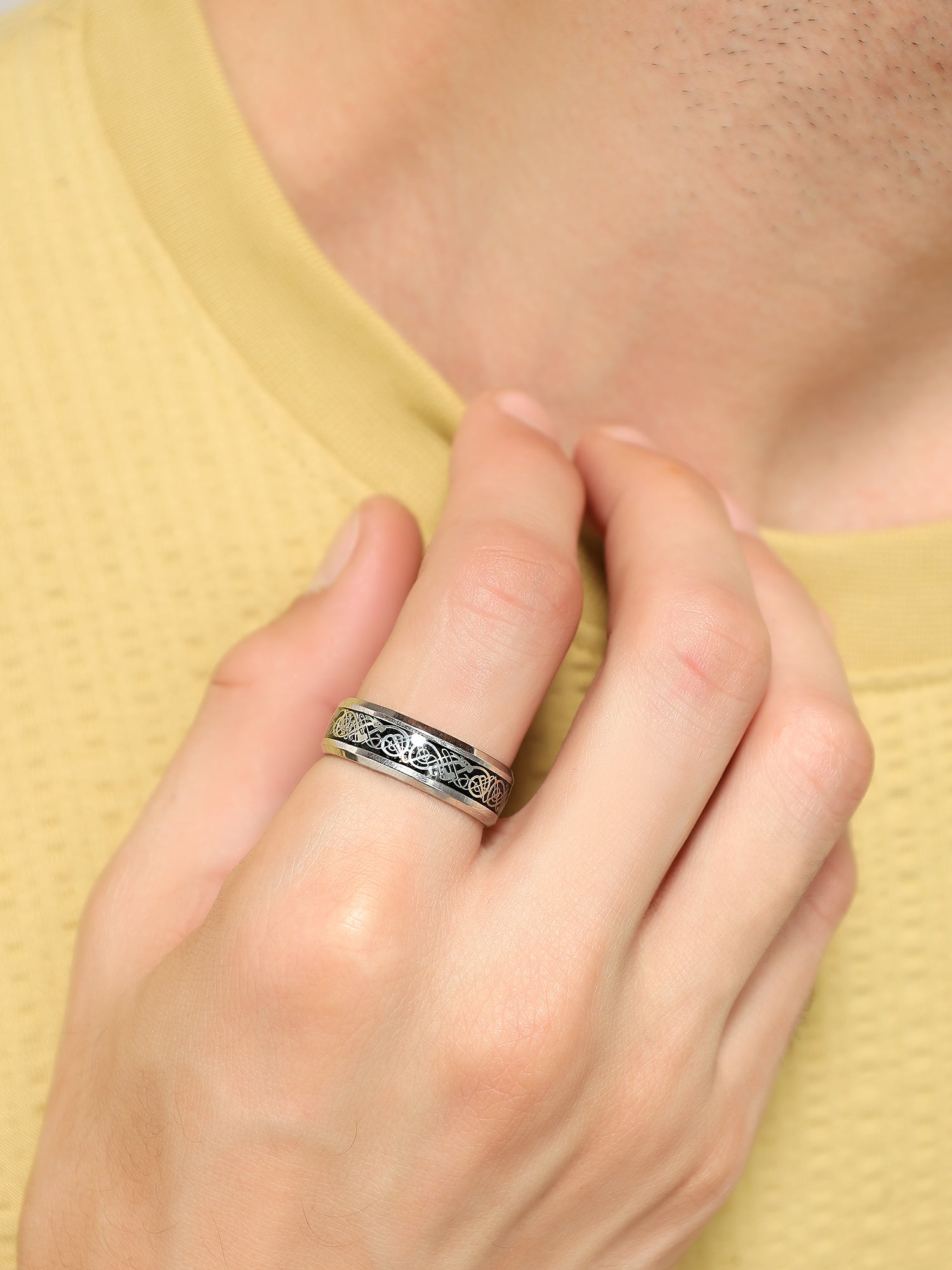 Dragon Inlay Anillo Ring