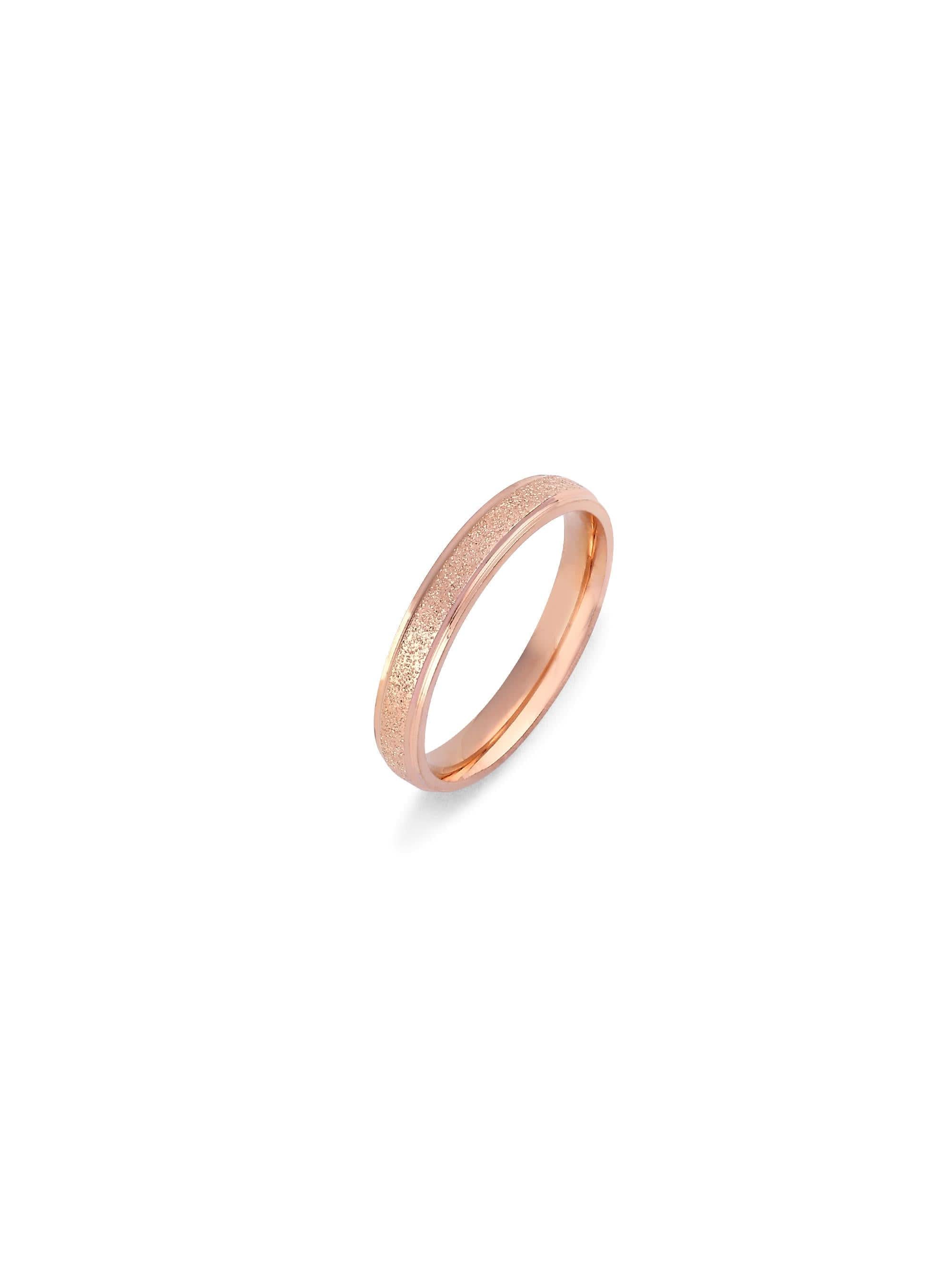 Glitty Trose Embossed Ring in rose gold on white background — men's rose gold ring