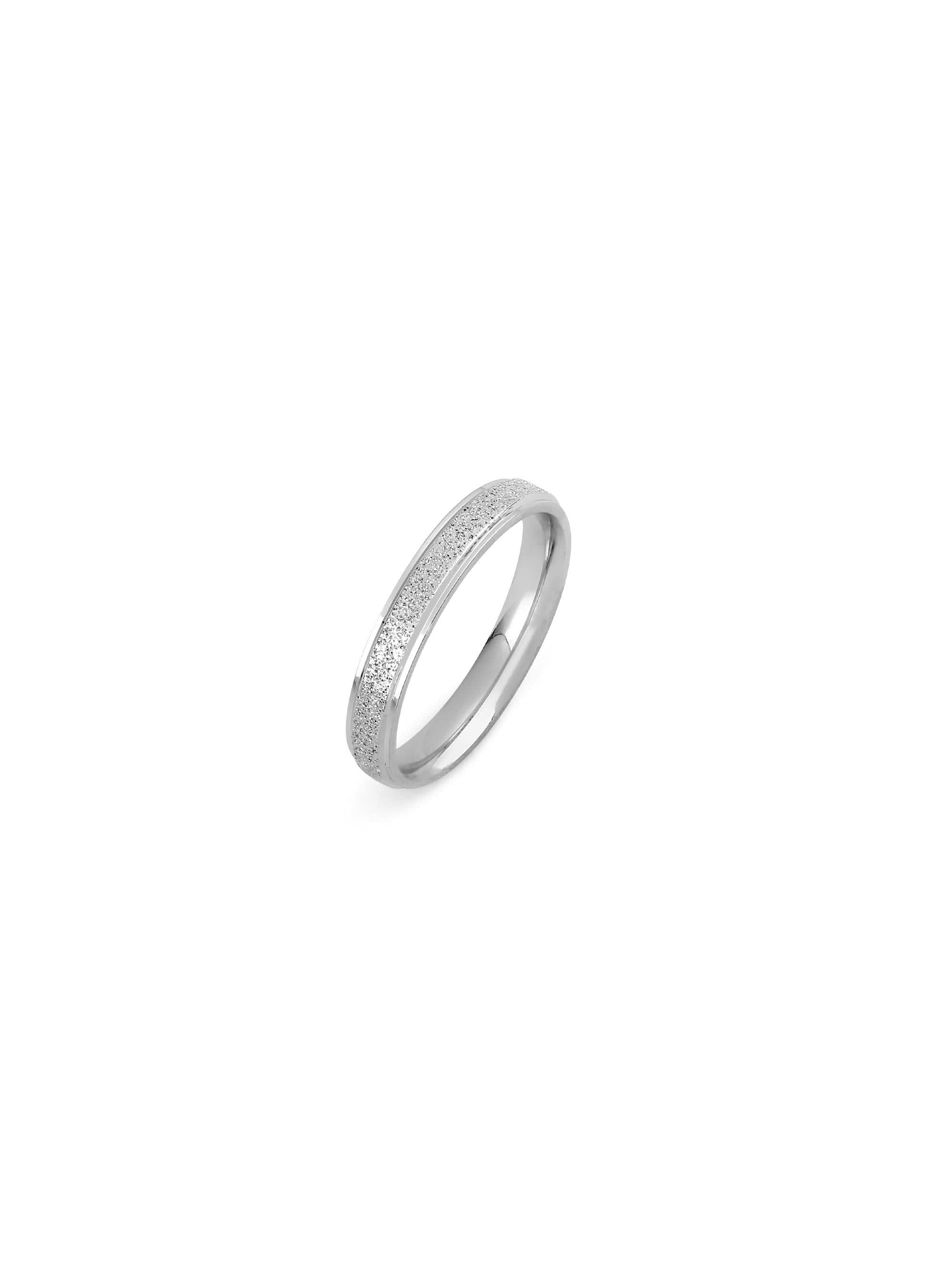 Glitty Trose Embossed Ring in silver on white background — men's silver ring