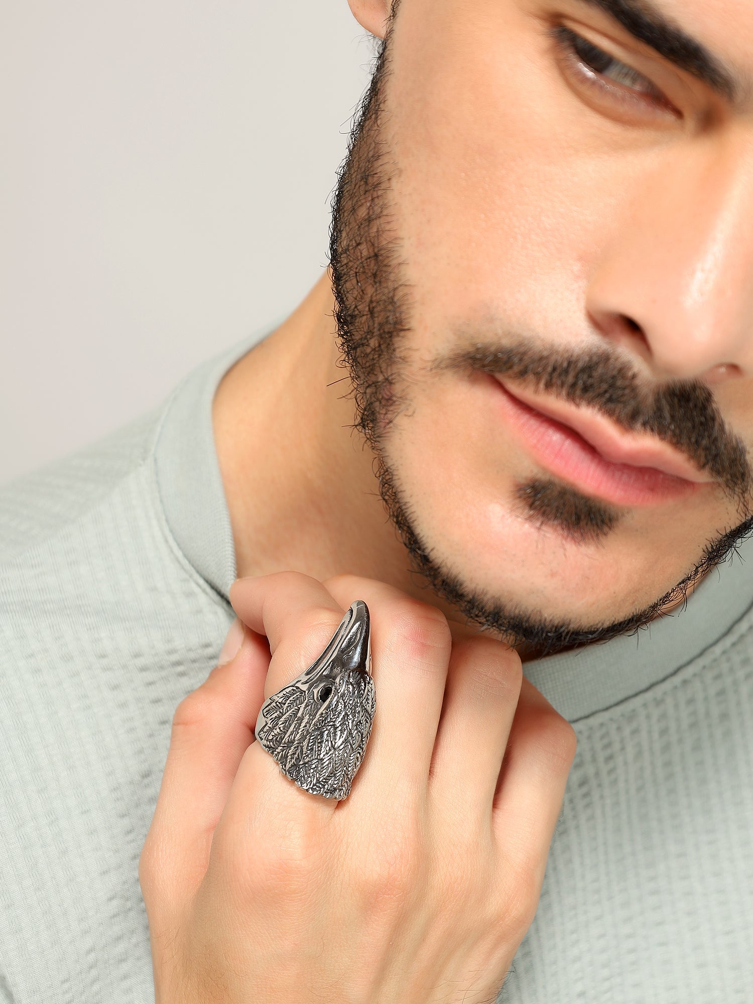 Retro Punk Eagle Ring